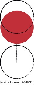art of a design of a full cup with black colors representing the full cup with red color
