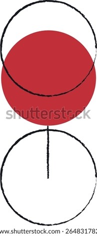 art of a design of a full cup with black colors representing the full cup with red color