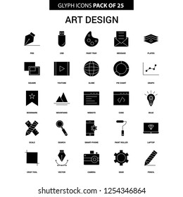 Art Design Glyph Vector Icon set