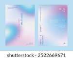 Art and design gradient poster template vector set. Set of in various designs. Poster gradient design vector set. Aesthetic pastel holographic poster design set. Pastel holographic gradient poster