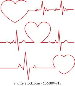 Art design health medical heartbeat pulse vector template