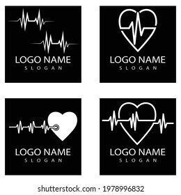 Art design health medical heartbeat pulse vector template