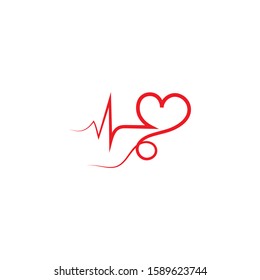 art design heart beat pulse logo vector icon