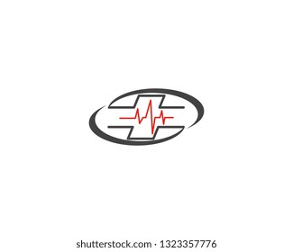 Art design Heartbeat logo template vector 