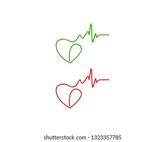 Art design Heartbeat logo template vector 