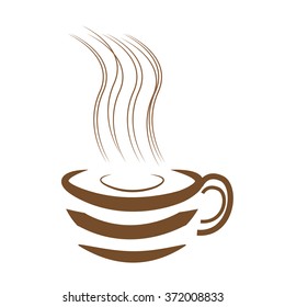 Art design hot coffee with white background