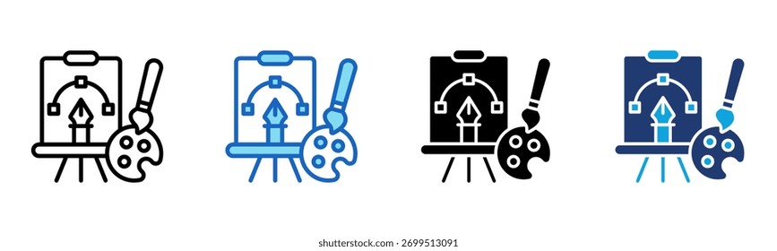 Kunst und Design Symbol Multi-Style-Vektorgrafik