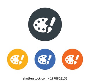 Art design icon vector illustration. Color palette with paint brush symbol.