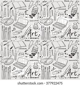 Art and design icons seamless vector