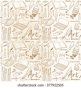 Art and design icons seamless vector