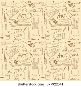 Art and design icons seamless vector