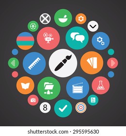 art, design icons universal set for web and mobile