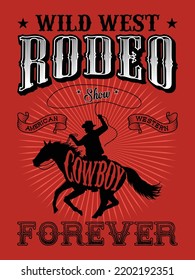 Art, design, illustration for Tshirt printing, poster, badge wild west style, American western.