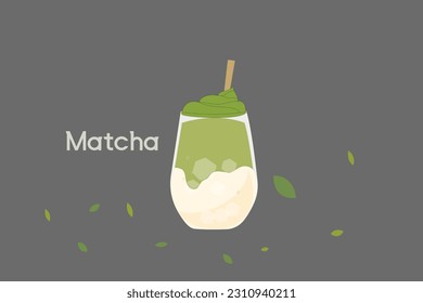 Art design of Matcha latte 