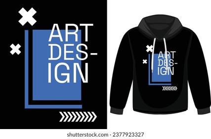 art design modern streetwear hoodie design vector editable template