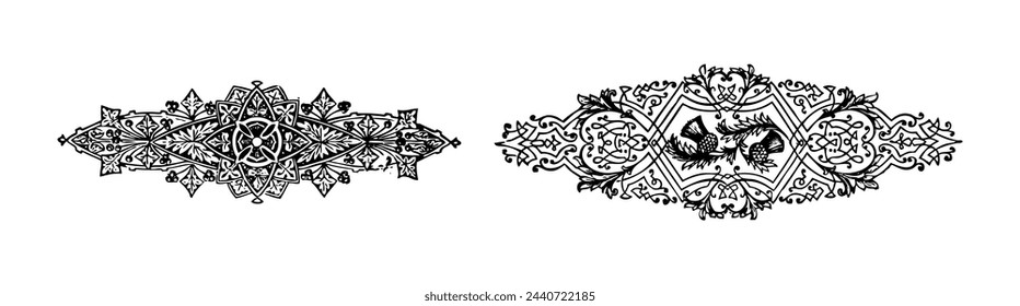 Art Design Ornaments Vector on black colour