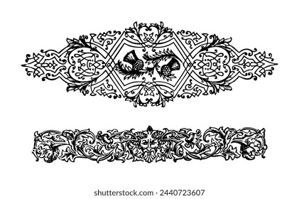Art Design Ornaments Vector on Black Colour