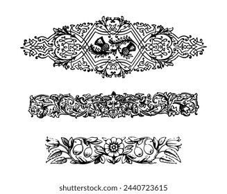 Art Design Ornaments Vector on Black Colour