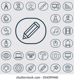 art, design outline, thin, flat, digital icon set for web and mobile