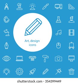 art, design outline, thin, flat, digital icon set for web and mobile
