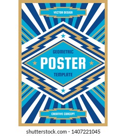 Art design poster. Graphic vertical banner. Vector illustration. Geometric abstract background. 