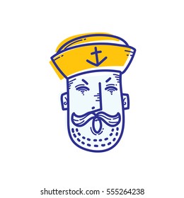 Art design of sailor cartoon  icon vector for app, web, logo, sign, ui in eps format