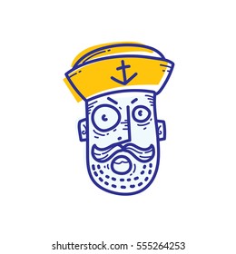 Art design of sailor cartoon  icon vector for app, web, logo, sign, ui in eps format