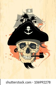 Art design template with pirate skull