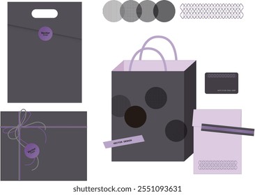 art design template vector element decoration abstract editable banner cover pattern concept illustration Mockup set of Shopping Bag for branding and corporate identity design package