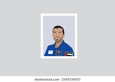 Diseño de arte de la etiqueta engomada del astronauta de los EAU 