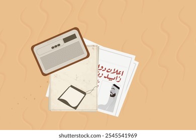 art design of UAE newspaper write in arabic: announcement  of UAE national Day 