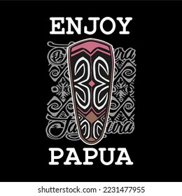 Kunstdesign-Vektorgrafik und Typografie von Papua-indonesisch