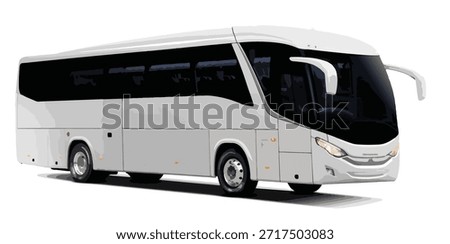 art design white bus vector design icon logo sign modern blue big bus car template trip tour style