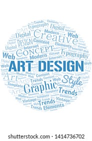 Art Design word cloud. Wordcloud made with text only.