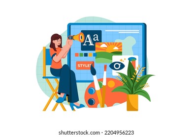 Art Director Illustration Concept On White Background