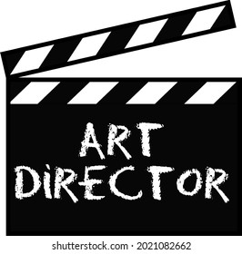 Art Director Sign Pictogram On White. Art Direction, Film Maker Clapperboard Icon.