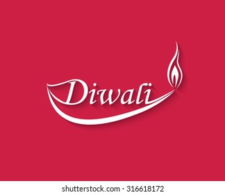 Art Diwali text design Vector illustration