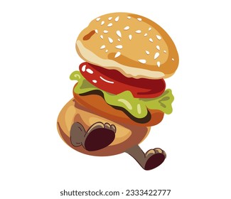 Art dog with a muzzle of a hot dog, vector illustration