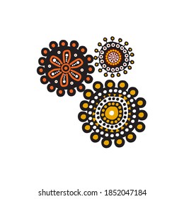 art dots paining icon logo design vector template