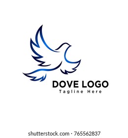 Art dove bird flying logo