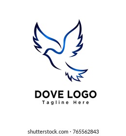 Art dove bird flying logo