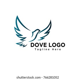 Art Dove Bird Flying Logo
