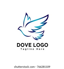 Art dove bird flying logo