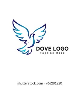 Art dove bird flying logo