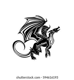 the art dragon color black icon logo, dragon black icon logo