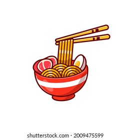 an art drawing about noodle food in bowl