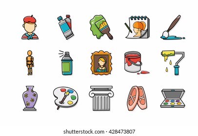 Art and drawing icons set,eps10