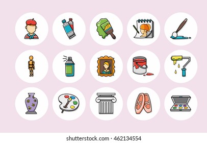 Art and drawing icons set,eps10