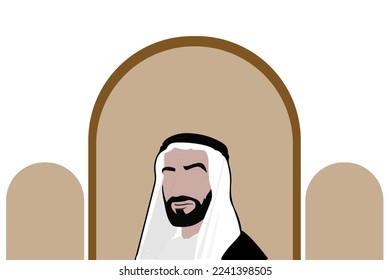 arte de dibujar a sheik Zayed, el fundador del país de los Emiratos Árabes Unidos