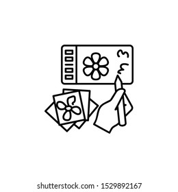 Art, drawing, tablet icon. Element of university for mobile concept and web apps icon